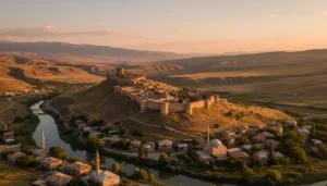 In Bayburt, which area is more advantageous to stay in for visiting historic places? Can you get to Bayburt Castle and the Ulu Mosque on foot?