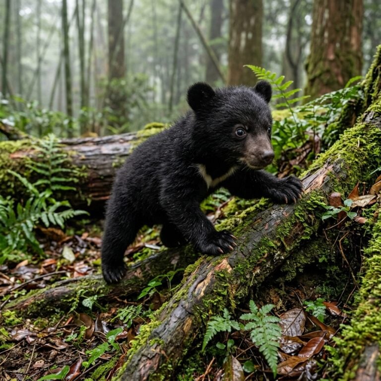 Tiny Formosan Black Bear Cub, New to the Forest