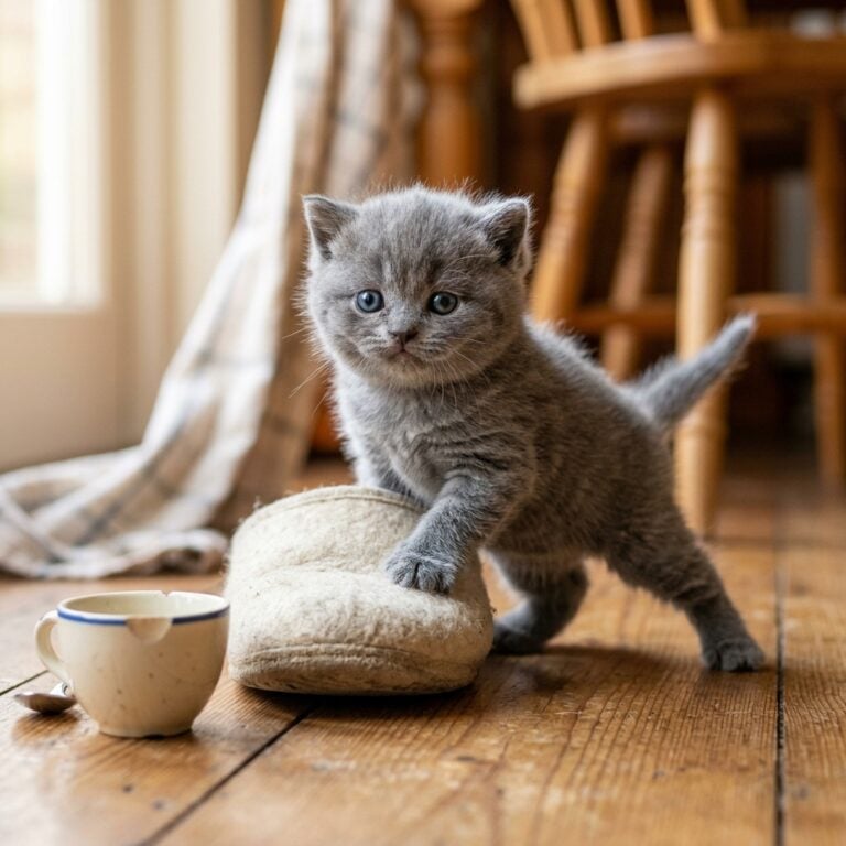 Newborn British Shorthair Kitten: Tiny, Round, and Curious