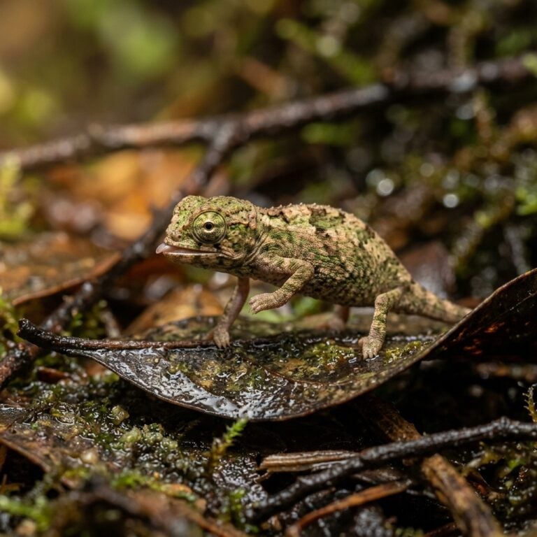 Baby Brookesia nana: A Tiny Leaf-Litter Chameleon