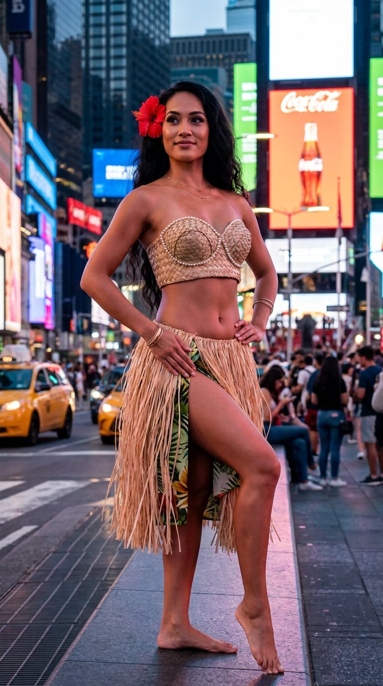 Polinezya Dansı (Ori Tahiti) Times Square'de, New York City