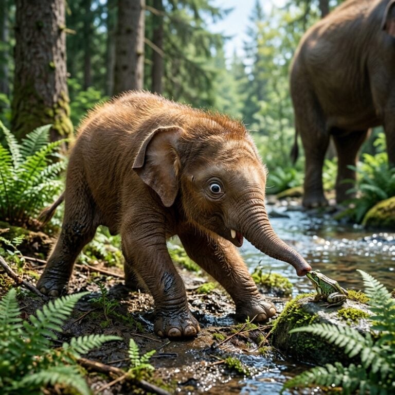 Yeni Doğan Mastodon Yavruları: Derede İlk Tedirgin Adımlar