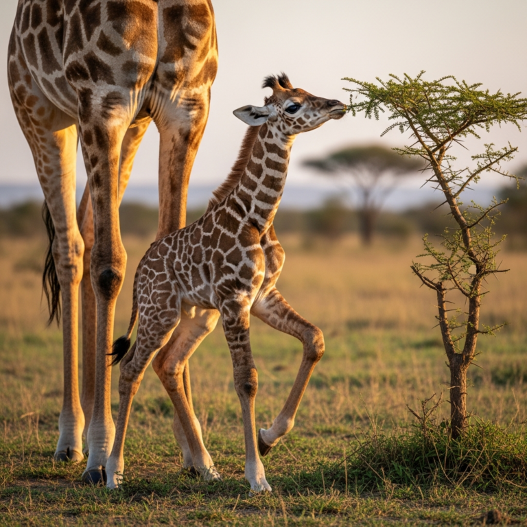Newborn Nubian Giraffe Calf: A Gentle Giant in Miniature