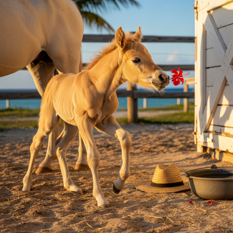 Newborn Abaco Barb Foal: A Rare, Wobbly Beginning