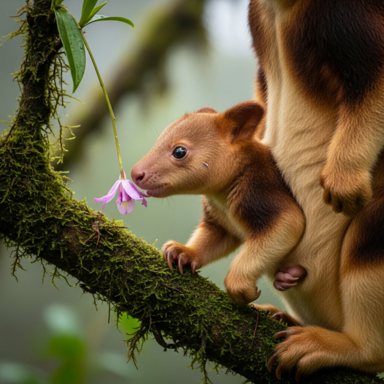 Baby Doria’s Tree Kangaroo: A Pouch-Bound Forest Start