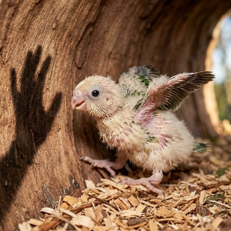 Yeni Yuva Günleri: Ateşpüskürten Kumrucuklar (Horned Parakeet) Uçmadan Önce Sıcak Yuva Günleri