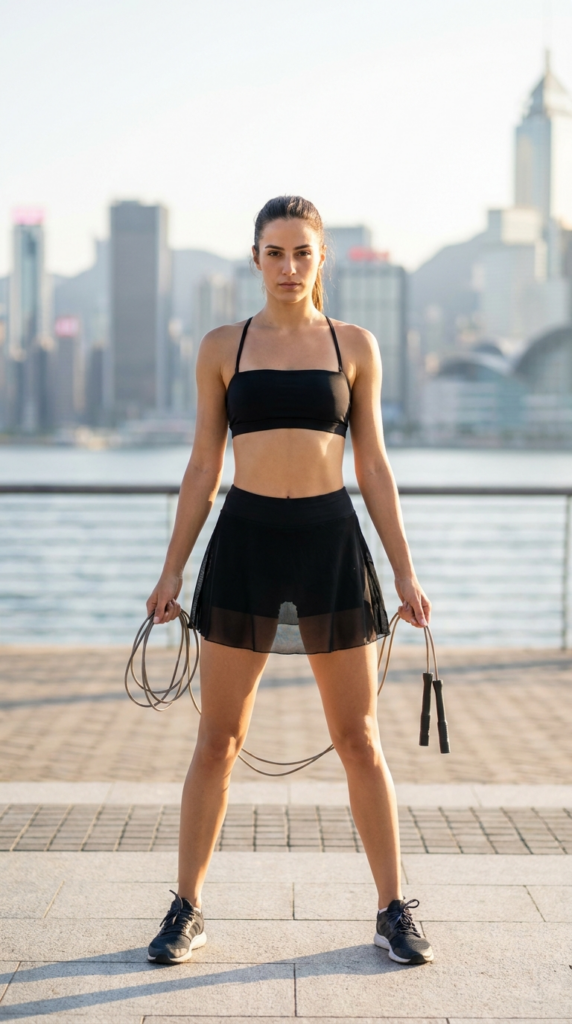 Freestyle Jump Rope at Kowloon Waterfront, Hong Kong