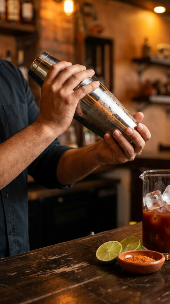 Mexican Michelada Ice Shaking