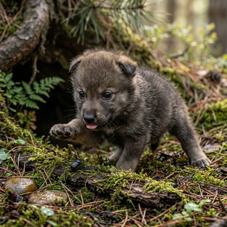 Baby Iberian Wolf Pups: Tiny Eyes, Big Wild Beginnings