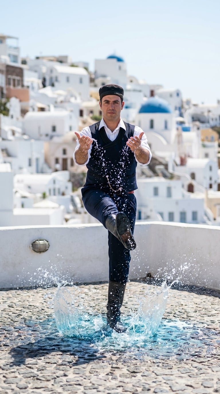Sirtaki yapan Yunan dansçı
